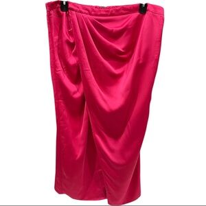 Eloquii Pink Satin Midi Length Wrap Skirt Size 20 NWT